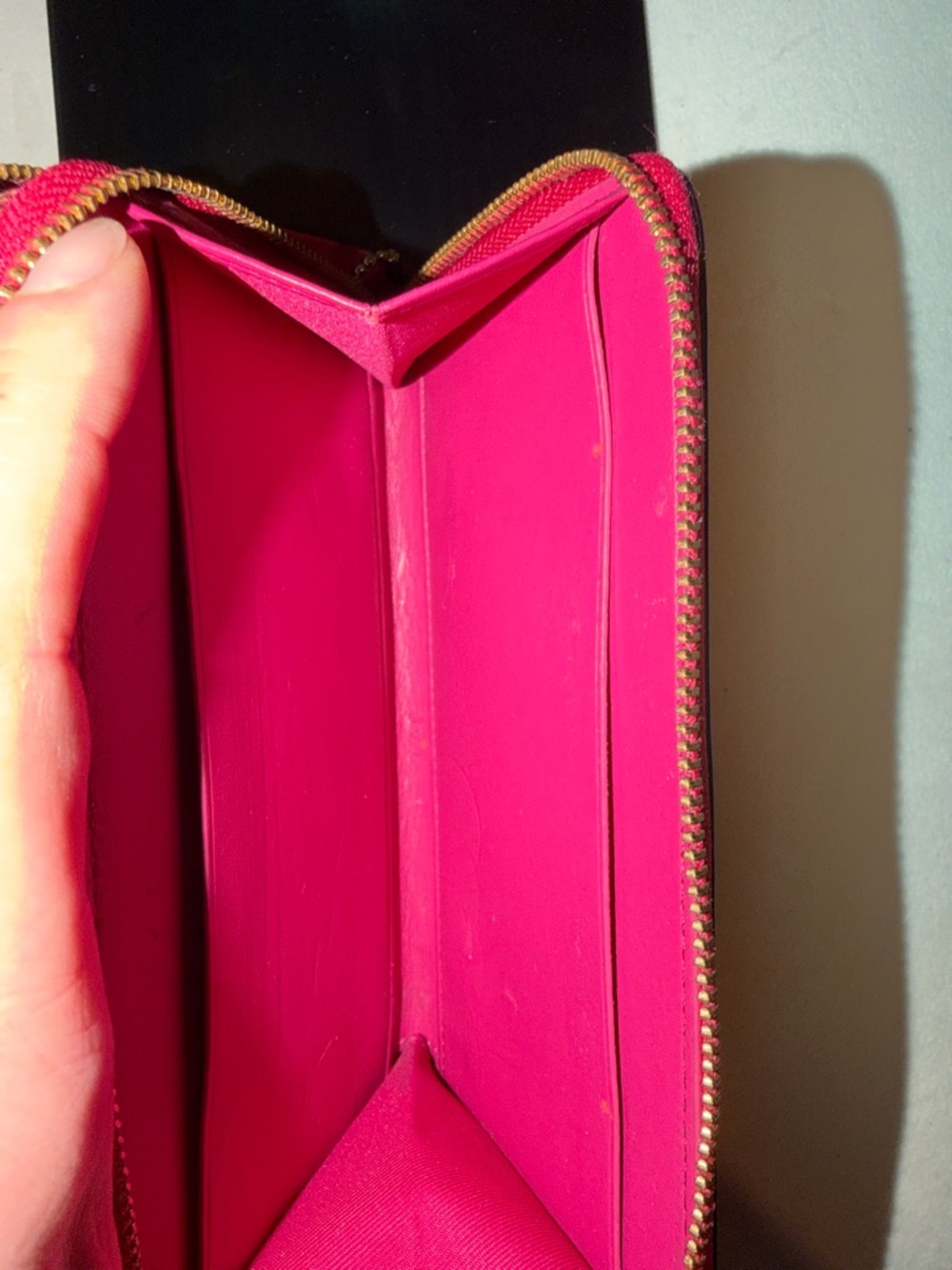 Coach Hot Pink Double Zip Leather Wallet with Gold Hardware - Picture 8 of 8